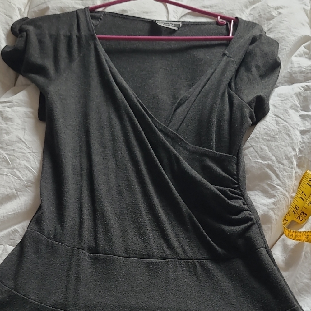 Women's Black Wrap Midi Dress